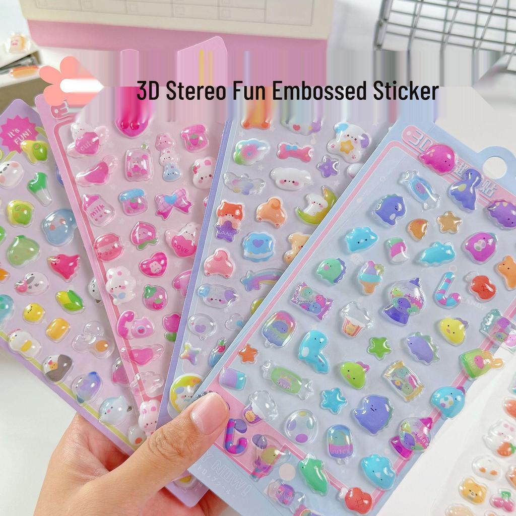 3D Cartoon Animal Epoxy Stickers for Kids and Girls Reward