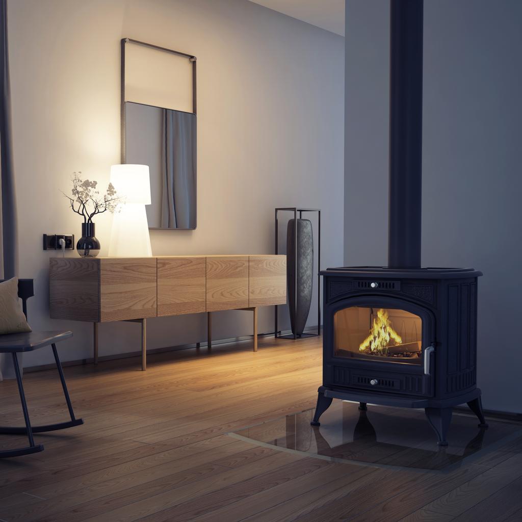 Wood Burning Cast Iron Stove KRATKI K6 Turbofan Ø 130 8 kW