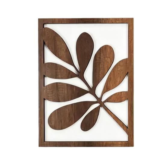 3 Pcs Palm Leaves Tropical Plant Boho Wooden Wall Art Wall Decor Minimalist