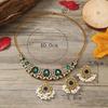 European Ethnic Tassel Gemstone Necklace & Earring Set: Light Luxury Pearl Crystal Clavicle Chain for Women's Travel Photography