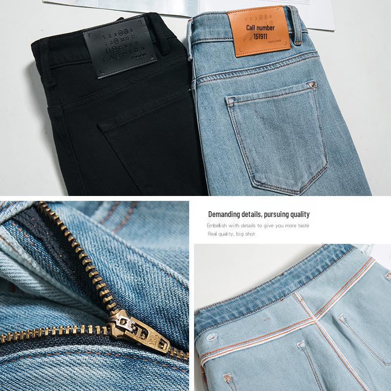 Damen High-Waist Schlagjeans mit Stretch - Frühjahrskollektion 2025, Elastisch & Schlankmachend, Vielseitige Lockere Passform.