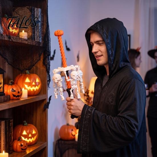 Unique Halloween Party Favors Rotatable Pumpkin Skull Wand Toy, 3D Printed Prop, Rotating Skeleton Sensory Toy Design Spinner for And Costume