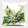 New Lily of the Valley Pillowcase Printed Floral Pattern Short Sofa Pillow Case Zipper 45*45cm Cushion Cover Spring Season