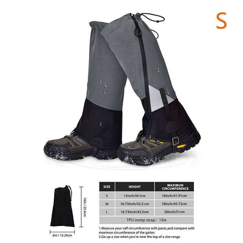 1 Pair Legging Gaiter Outdoor Ski Gaiters Waterproof Snow Leg Covers for Winter Hiking Mountaineering Sand Protection