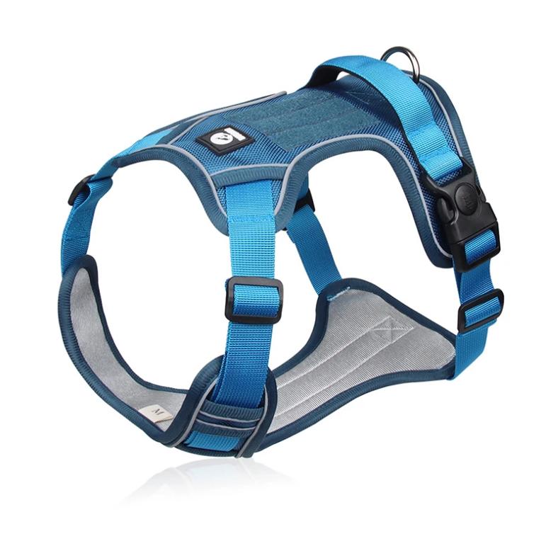 

Светоотражающая регулируемая шлейка для собак среднего и крупного размера, лабрадора, армейский тренировочный жилет из ткани Оксфорд, для выгула собаки, удобная, прочная XL синий