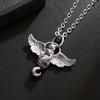 Hot Silvery Geometric Angel Cat Pendant Necklace Unisex Unique Trendy Retro Versatile New Gothic Jewelry Gift