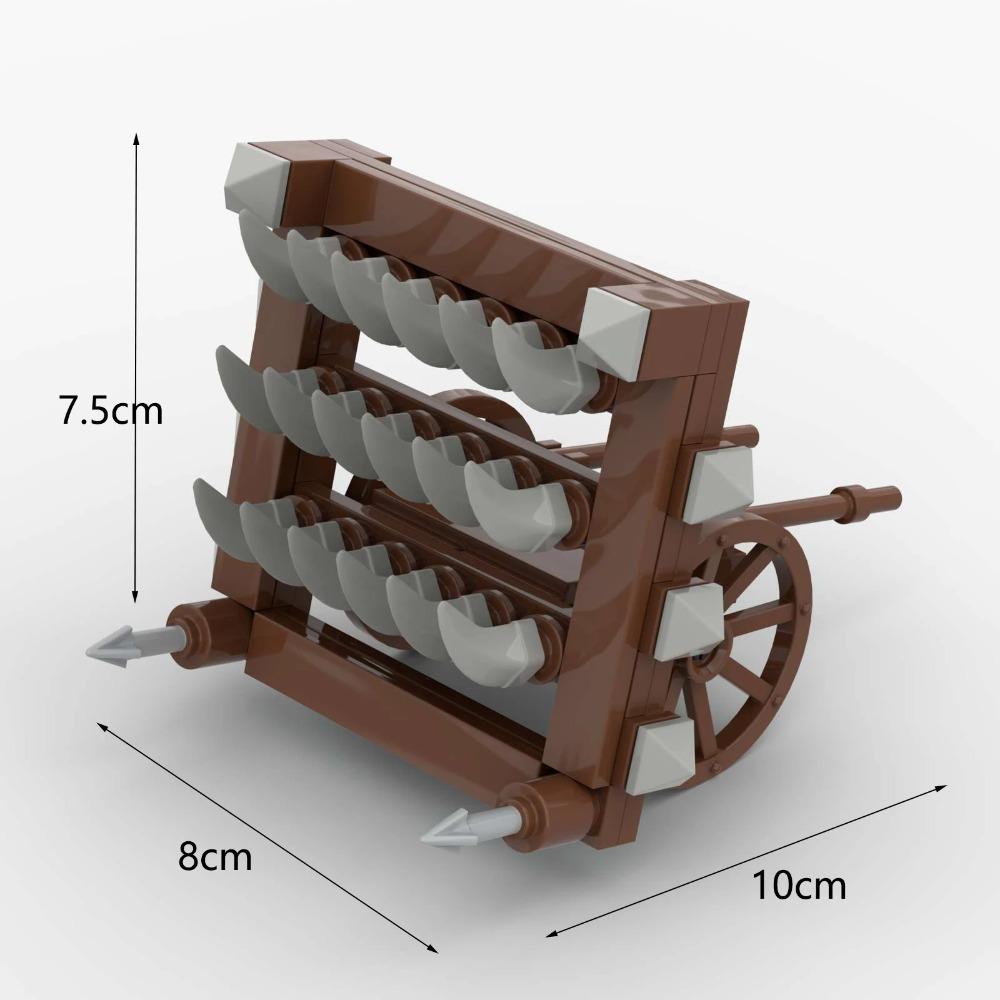 MOC Ancient Crossbow Carriage Model Medieval Weapons Building Block Bricks Parts Accessories DIY Chariots Siege Engines Kids Toy