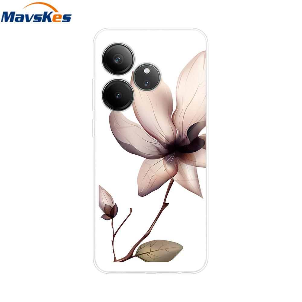 For Realme GT 6T Case Soft TPU Clear Painted Back Cover For Realme GT 6 Case GT6 6T Transparent Bumper RealmeGT6 Cute Protector