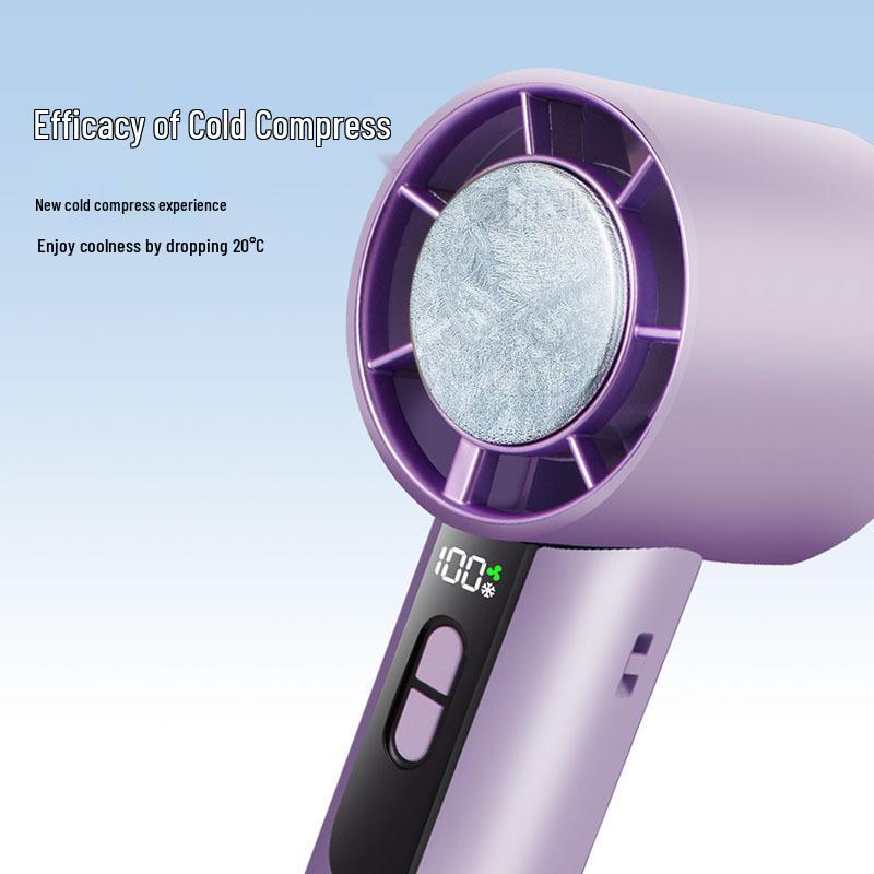Weilexing Folding Ice Pack Cooling Fan - High-Speed Turbine, Long Battery Life, USB Portable Handheld.