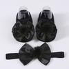 Baby Girl Princess Socks With Headband, Plush Bowknot Children's Socks Solid Color Kids Socks