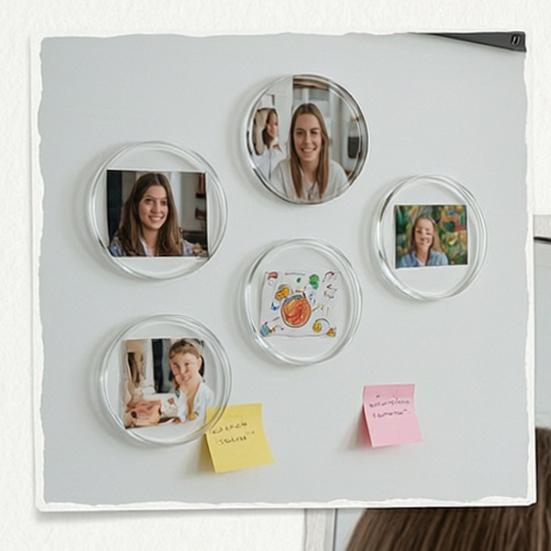 5/10/15Pcs DIY Acrylic Fridge Magnet Kit, Handmade Square Acrylic Refrigerator Magnet, Clear Acrylic Photo Magnet with Adhesive, for Kitchen Office