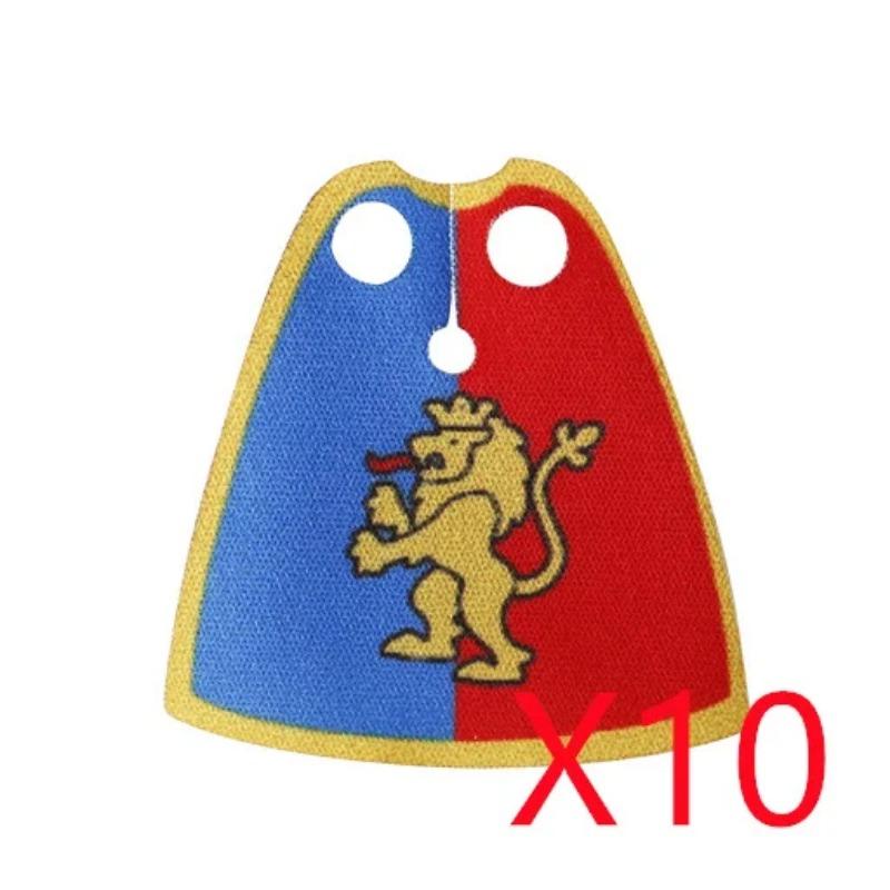 MOC Военные Строительные Блоки Средневековые Фигурки Солдат Замок Рыцари Аксессуары Красочные Плащи Плащ с Принтом Мини Кирпичики