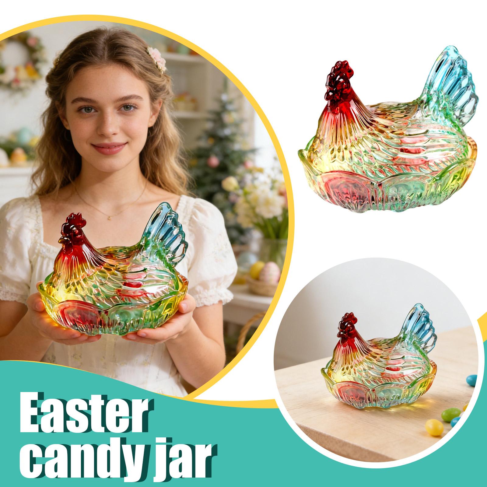 Colored Chicken Coloured Glaze Craft Candy Jar Storage Jar Party And Gathering Table Decoration One Size 4400₽