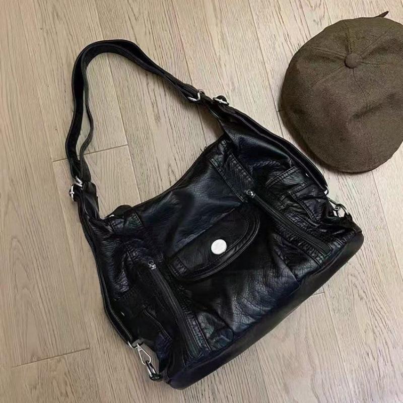 Spice girl multi-functional three-purpose bag pu soft leather shoulder tote bag millennial style large-capacity medieval retro backpack