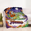 Bluey's Soccer Adventure Customize Your Name Blanket Gift Personalized Blanket Comfortable Versatile for Office Chair Couch Nap Picnics