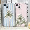 Kreative Hand-Kokospalme Gestreiftes Muster Handyhüllen für iPhone 17 16 15 14 13 12 11 Pro Max XR 8 7 Plus 13 12 Mini Weiche Hülle