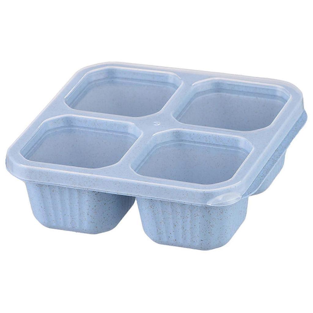 PAVEOS 4-Compartment Bento Box, Reusable Meal Prep Lunch Containers for Kids & Adults, Divided Food Storage for School, Work, Travel – Blue