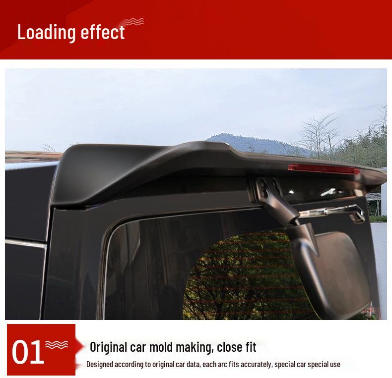 Toyota Hiace 2019-2023 Rear Roof Spoiler - No-Punch Sport Edition