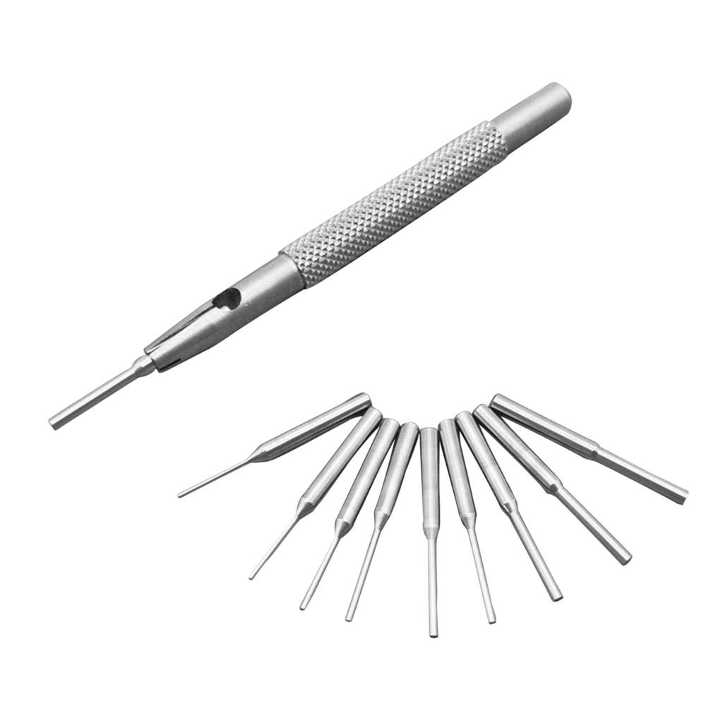 0.5mm-1.6mm Bit Stainless Steel Watch Band Link Remover Bracelet Remover Pin Punch Tool 9 In 1 Watch Accessories