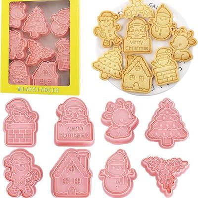 3D Cartoon Cookie Cutter Durable Fondant Press Baking Mold for Holiday Party Christmas Cake Cupcake Decor Kitchen Tool Supplies