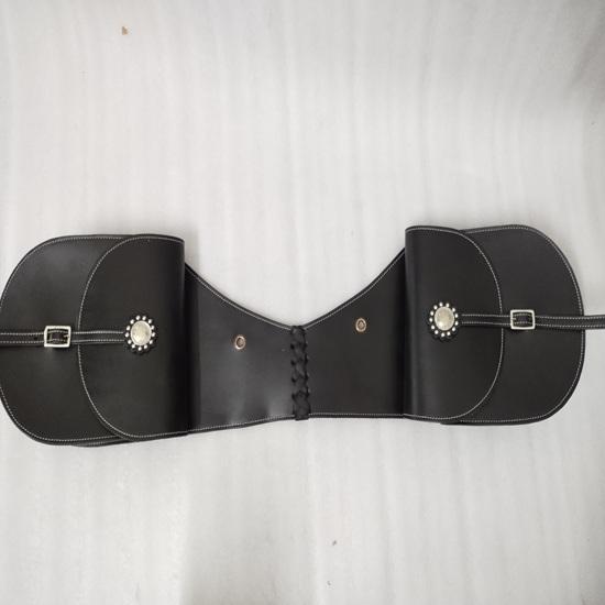 Generic ADEEFA New Leather Western Black Saddle Bag for Horse.