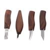 4PCS Wood Carving Tools with Sharpening Stone Leather Strop Walnut Handle Digging Sculpting Set for