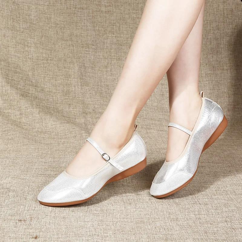  Bright Leather Woman Girls Ladies Latin Ballroom Modern Salsa Practise Dancing Shoes Closed Toe Soft Beef Tendon Bottom