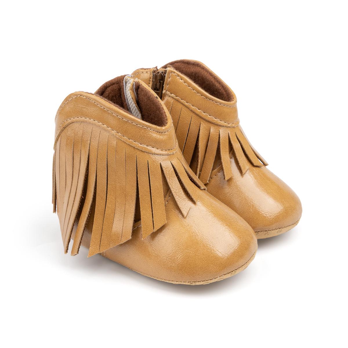 Glossy Denim Toddler Boots - Unisex Spring/Autumn Baby Shoes