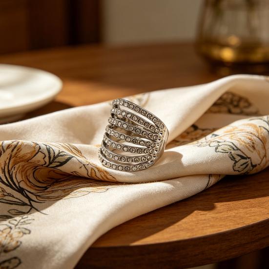 Women Rhinestone Scarf Buckle Clip Fashion Silk Scarves Clip Elegant No Slip Scarf