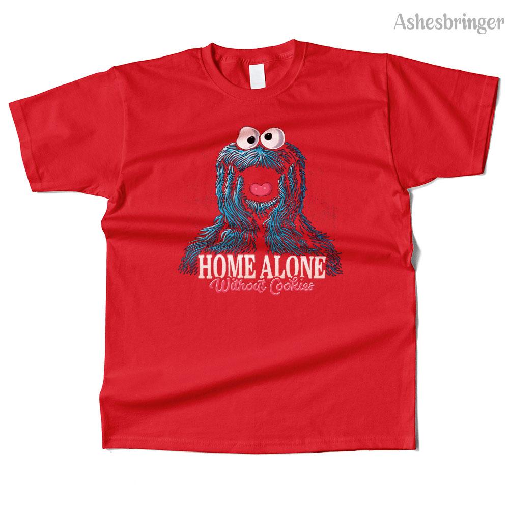 

Unisexs Cotton Home Alone Without Cookies Graphic High Quality T Shirt Street Casual Style Tee for Unisex and Women M