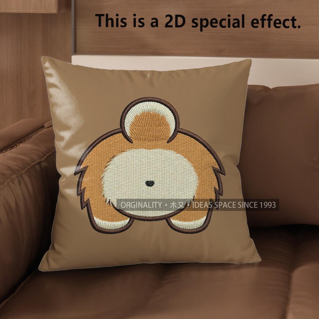 2D Cute Corgi Butt Patterns Throw Pillow Covers Pattern Cushion Cover Suitable For Sofa Bedroom Car Pillow Cover