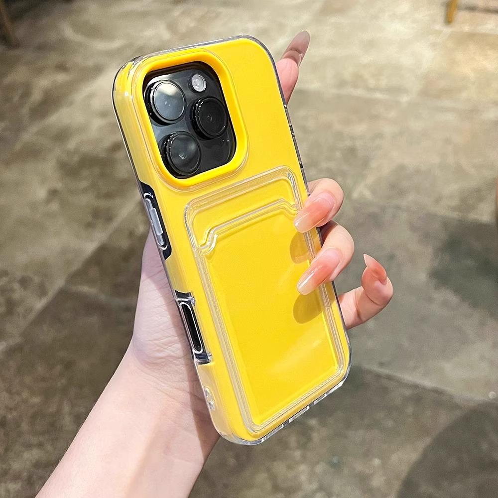 Luxury Jelly Wallet Transparent Bumper Case For iPhone 17 Air 16 15 14 13 12 11 Pro Max Candy Soft+Hard Card Slot Phone Cover