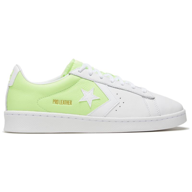Converse Cons Pro Leather Comfortable and Casual Non-slip Low-top Board Shoes Unisex Green and White