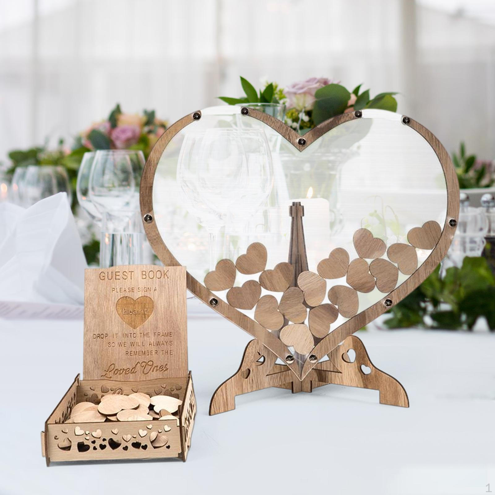 

DIY Personalized Wedding Guest Book Special Wooden Guestbook Collection Crafts for Party Anniversary