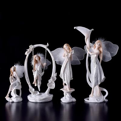 Europe Flower Fairy Beauty Angel Figurines Decoration Resin Home Crafts Desktop Cute Ornament Birthday Wedding Gift Accessories