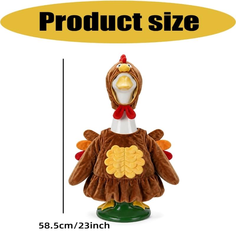 Seasonal Geese Statue Clothes, 23-Inch Porch Costume for Fall and Thanksgiving Household Decorating Displays