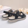Ladies' Comfortable Wedge Sandals, Ankle Strap, Open Toe Hollow Design, Thick Rubber Sole, Casual Summer Shoes for Outdoor Relaxation