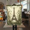Paris Eiffel Tower Print Flannel Blanket, High Quality Comfortable for All Seasons, Home Decor, Warmth and Comfort, Perfect for Christmas Gifts95