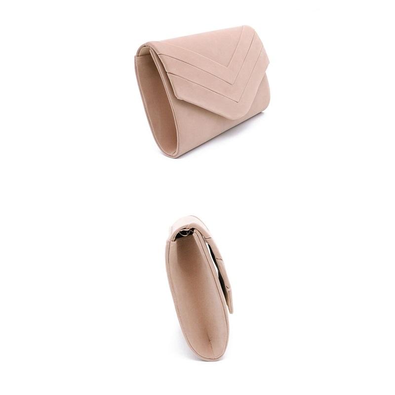 Torba Wieczorowa Trójwymiarowa Wysokiej Klasy Flanelowa Prosta i Elegancka Kopertówka w Jednolitym Kolorze