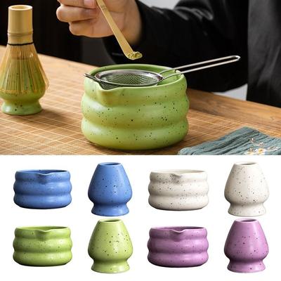 Ceramic Matcha Bowl Set Sand Dot Large Capacity Tea Salad Soup Bowl High Temperature Resistant Smooth Tea Ceremony Tool