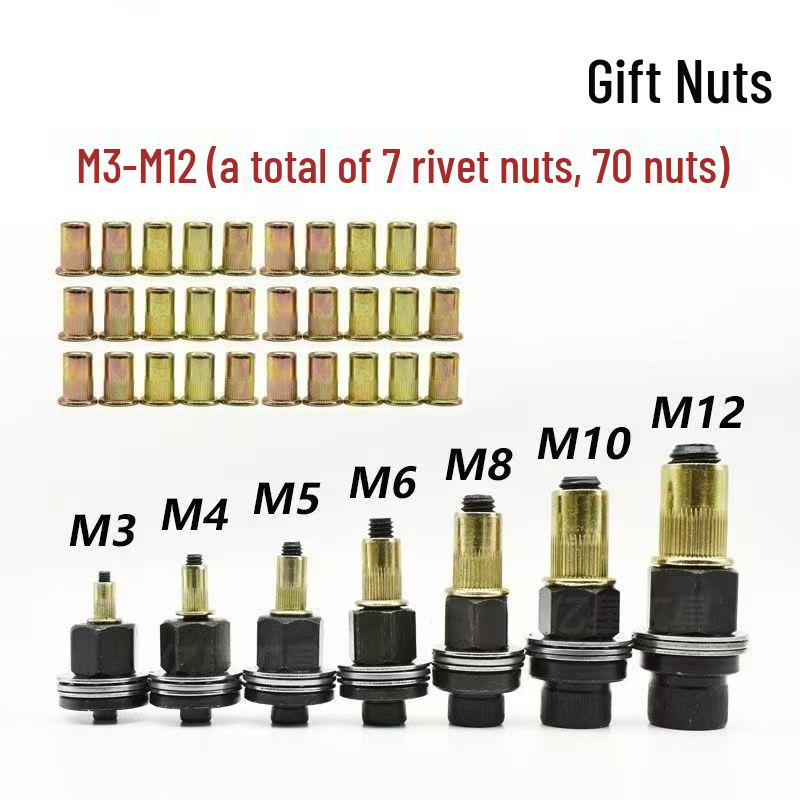 Manual Blind Rivet Nut Tool for Sheet Metal & Car License Plates