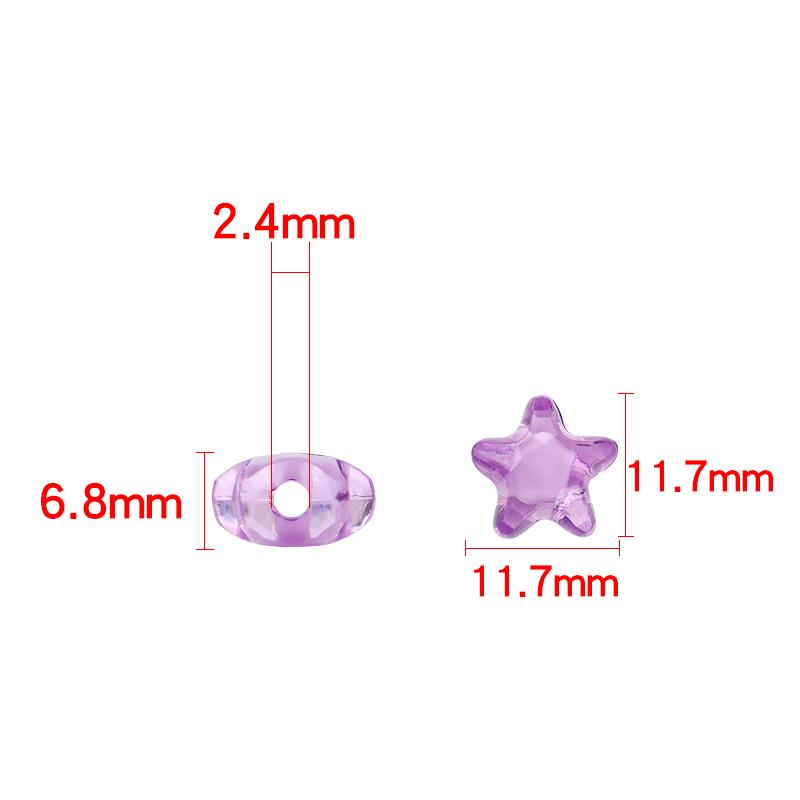 50pcs/Lot Acrylic Star Spaced Beads Round Beads For Jewelry Making DIY Kids Puzzle Handmade Charms Bracelet Earrings