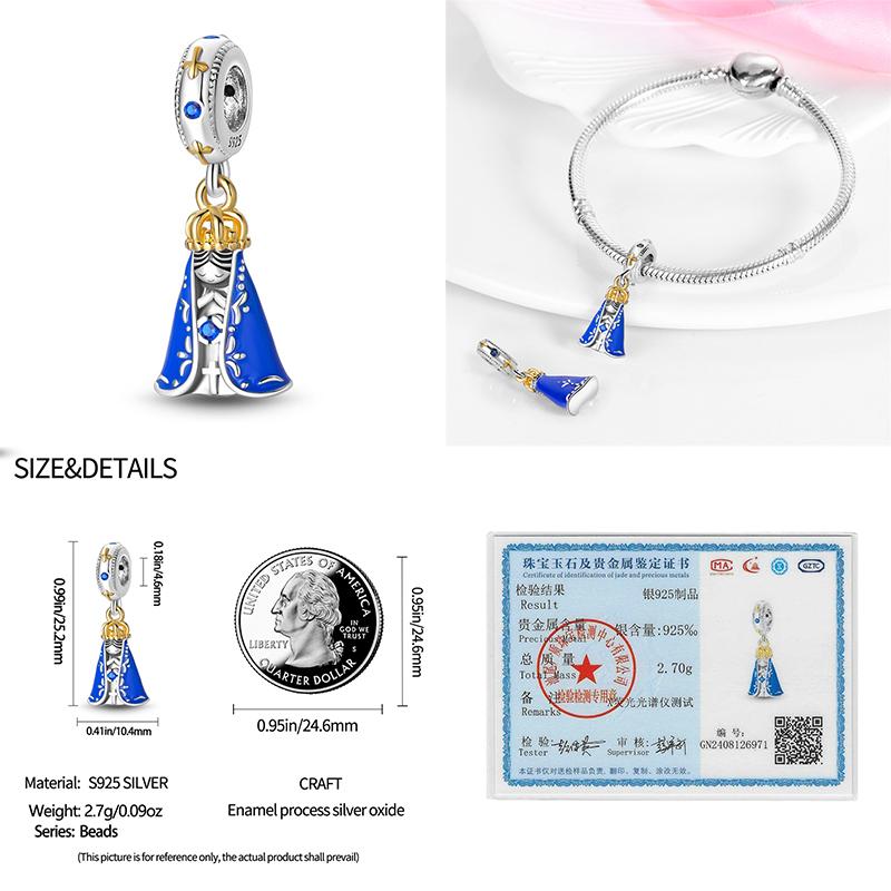 100% Copper Metal Holy Maiden Cross Sun Goddess Luck Blessing Charm Bead Components Bead Components Compatible With Pan Authentic Original Bracelets