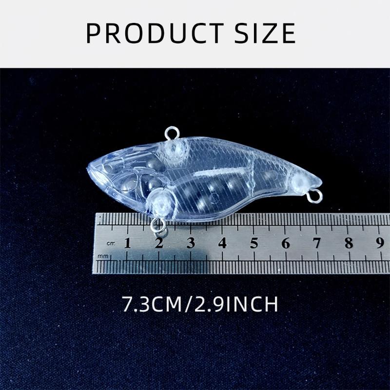 15Pc Lure Blanks Clear Baits Blanks 7.3cm Topwater DIY Lures Unpainted Swimbait Crankbait Set for Salmon Trout