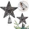 Beautifully Crafted Black Star Tree Topper 19x15CM for Festivities