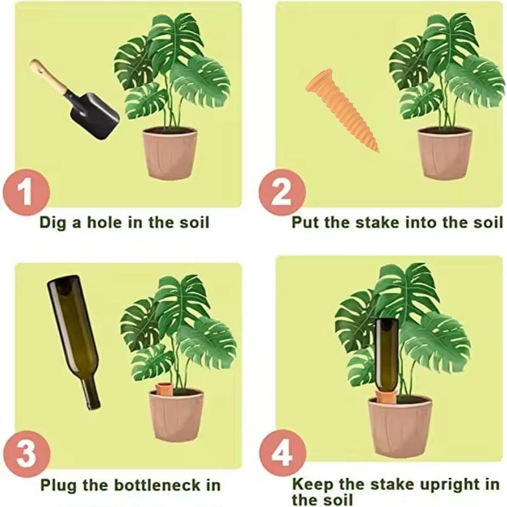 Screws-Shaped Plant Watering Stakes Natural Clay Terracotta Watering Device  Office