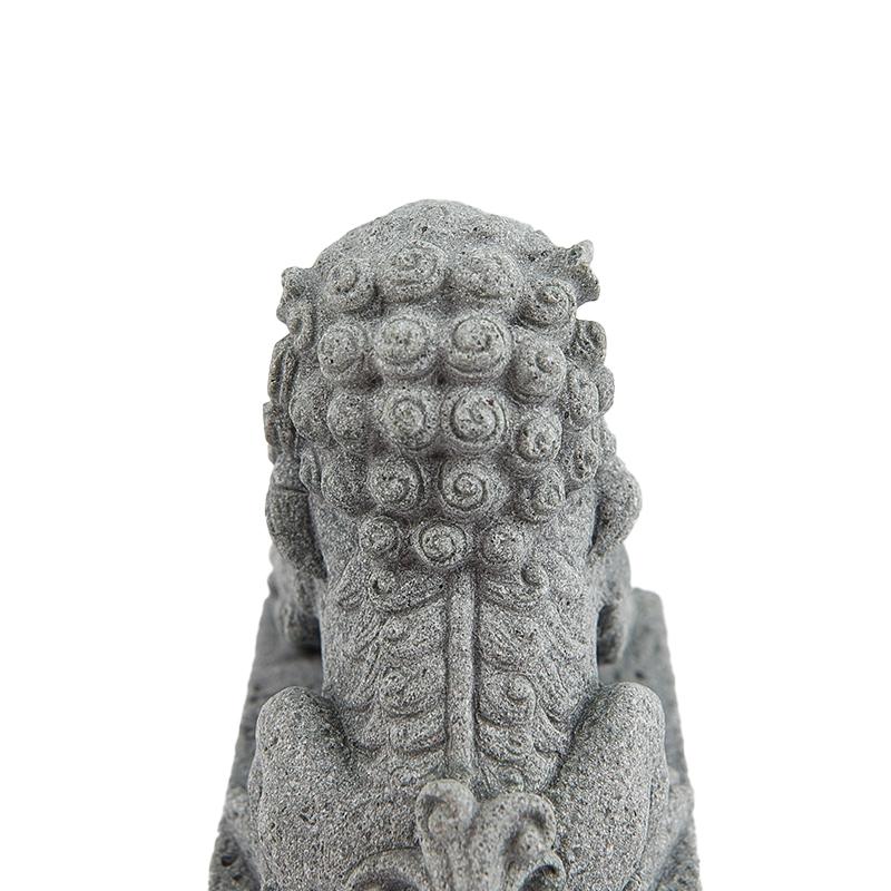 2 szt. Mini Dekoracja Lwa z Kamienia Dekoracja Lew Statuetka w Stylu Chińskim Ozdoba Feng Shui na Biurko