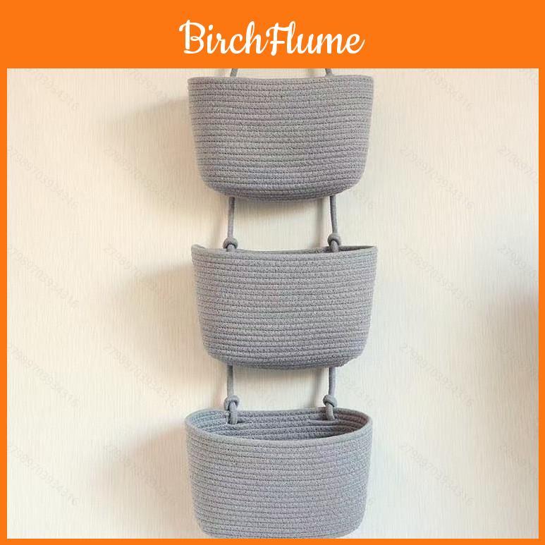 Wall Mounted Storage Basket With Cotton Weave For Dorm Room Organization And Household Use