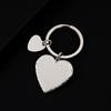 Stainless Steel Heart-Shaped Keychain with Laser Engraving and UV Color Printing