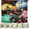 Demon Slayer Wall Tapestry Aesthetic Wall Hanging Printed Fabric Blanket Decorative Tapestries For Bedroom Living Room Home Decor